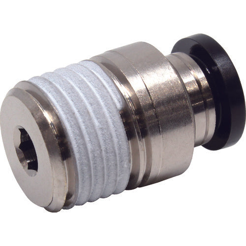 PISCO 튜브 피팅 육각 구멍 부착 스트레이트 튜브 6 접속 구경 R1/4 POC6-02 1개