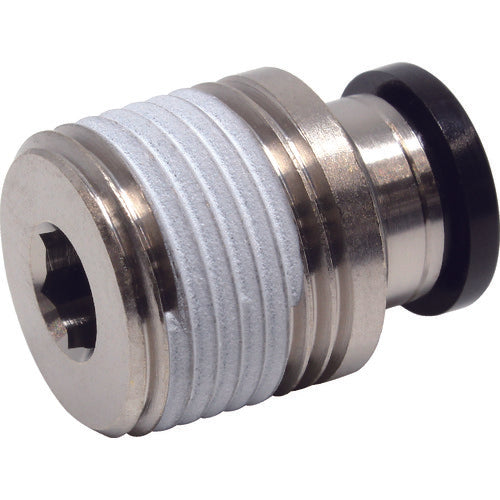 PISCO 튜브 피팅 육각 구멍 부착 스트레이트 튜브 8 접속 구경 R3/8 POC8-03 1개