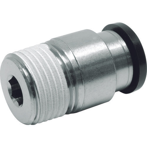 PISCO 튜브 피팅 육각 구멍 부착 스트레이트 튜브 10 접속 구경 R3/8 POC10-03 1개