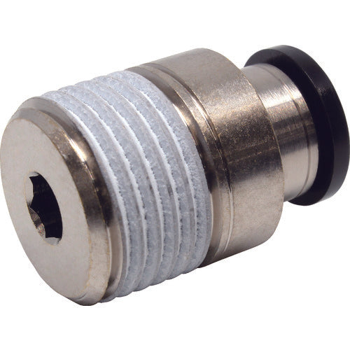 PISCO 튜브 피팅 육각구멍부착 스트레이트 튜브10 접속구경 R1/2 POC10-04 1개