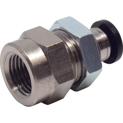 PISCO 튜브 피팅 암 격벽 스트레이트 튜브 4 접속 구경 R1/8 PMF4-01 1개