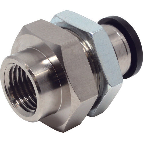 PISCO 튜브 피팅 암 격벽 스트레이트 튜브 10 접속 구경 R1/4 PMF10-02 1개