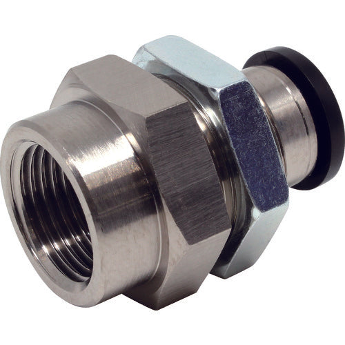 PISCO 튜브 피팅 암 격벽 스트레이트 튜브 10 접속 구경 R3/8 PMF10-03 1개