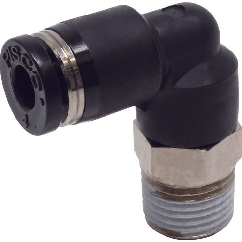 PISCO 튜브 피팅 엘보 적합 외경 4mm 접속 구경 R1/8 PL4-01 1개