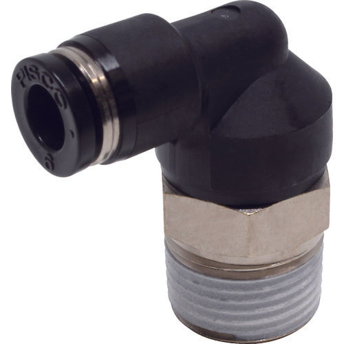 PISCO 튜브 피팅 엘보 적합 외경 6mm 접속 구경 R3/8 PL6-03 1개