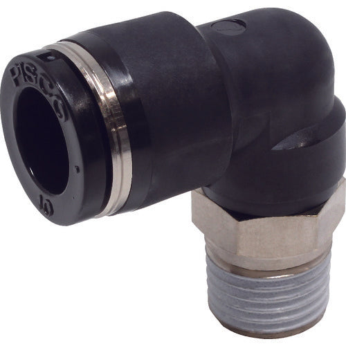 PISCO 튜브 피팅 엘보 적합 외경 10mm 접속 구경 R1/4 PL10-02 1개