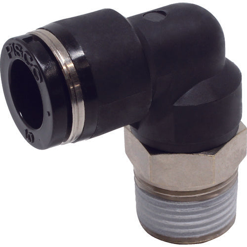 PISCO 튜브 피팅 엘보 적합 외경 10mm 접속 구경 R3/8 PL10-03 1개