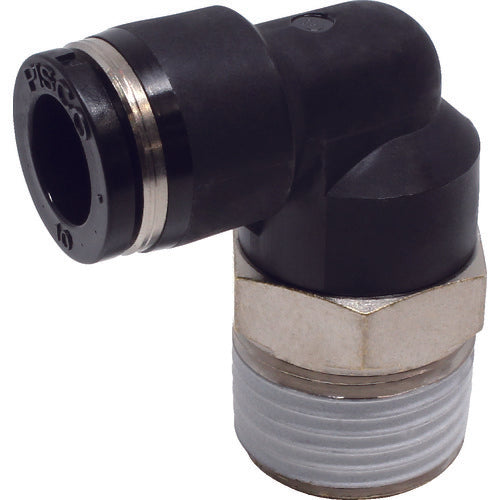 PISCO 튜브 피팅 엘보 적합 외경 10mm 접속 구경 R1/2 PL10-04 1개