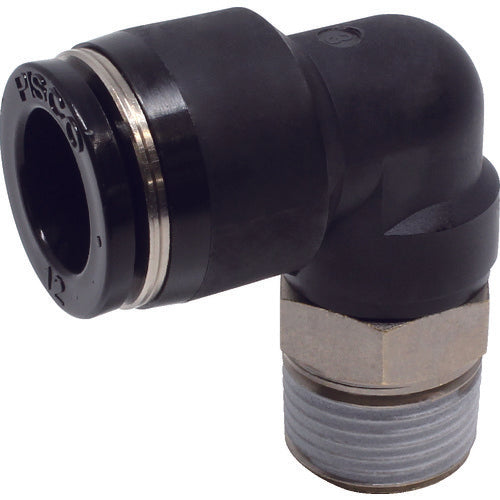 PISCO 튜브 피팅 엘보 적합 외경 12mm 접속 구경 R3/8 PL12-03 1개