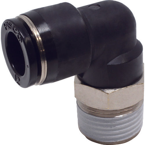 PISCO 튜브 피팅 엘보 적합 외경 12mm 접속 구경 R1/2 PL12-04 1개