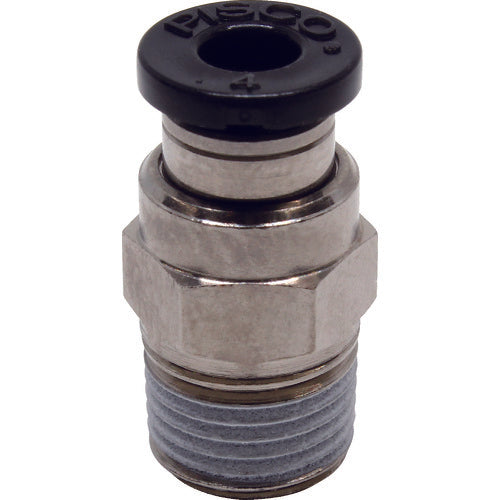 PISCO 튜브 피팅 스트레이트 적합 외경 4mm 접속 구경 R1/8 PC4-01 1개