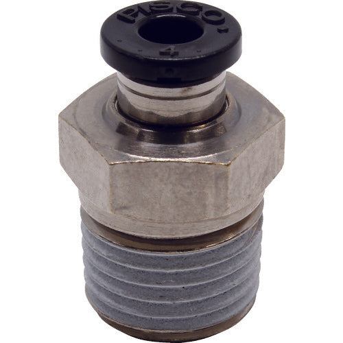 PISCO 튜브 피팅 스트레이트 적합 외경 4mm 접속 구경 R1/4 PC4-02 1개