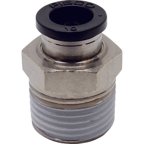 PISCO チューブフィッティング ストレート 適合外径10mm 接続口径R1/2 PC10-04 1 個