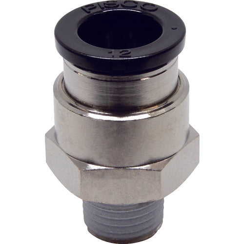 PISCO 튜브 피팅 스트레이트 적합 외경 12mm 접속 구경 R1/4 PC12-02 1개