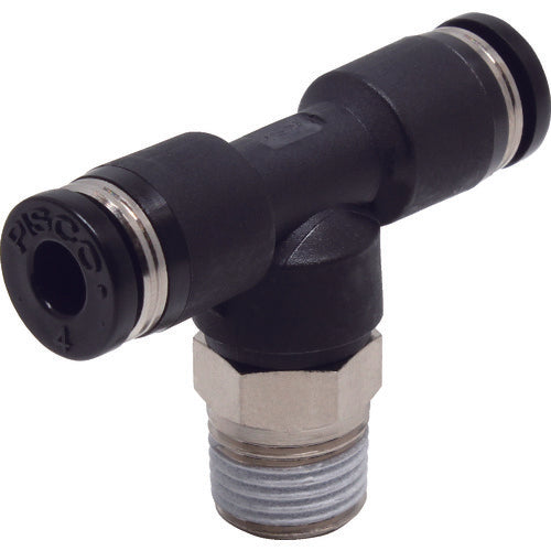 PISCO チューブフィッティング ティー 適合外径4×4mm 接続口径R1/8 PB4-01 1 個