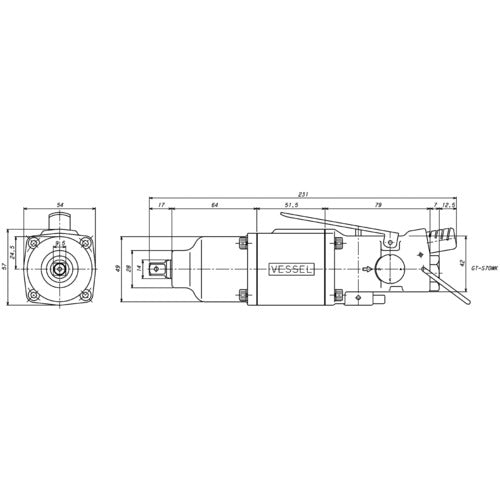 VESSEL Air Impact Wrench Double Hammer GTS70WK GT-S70WK 1 unit