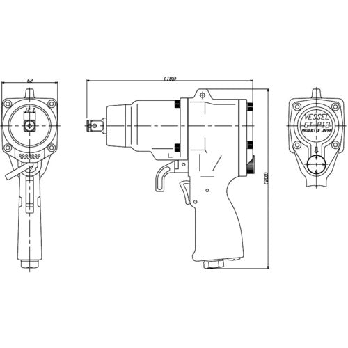 VESSEL 에어 임팩트 렌치 GTP12 GT-P12 1대
