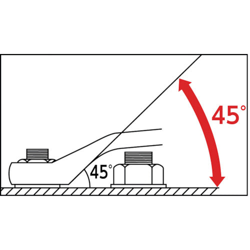 TONE Double-ended long wrench (45°) Diagonal dimensions 12 x 14 mm Total length 220 mm Plated M45-1214 1 piece