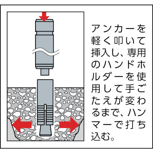 サンコー 本体打込み式アンカー グリップアンカー用ハンドホルダー 適合サイズM8、W5/16 GA-25H 1 本