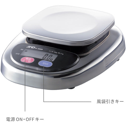 A&D 방진・방수 디지털 저울 워터보이 0.1g/300g HL300WP 1대
