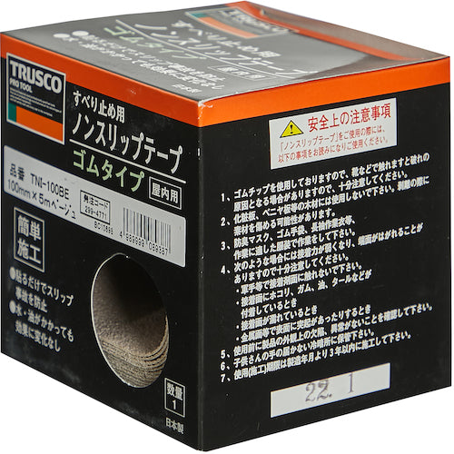 TRUSCO Non-slip tape for indoor use, 100mm x 5m, beige, TNI-100BE, 1 roll