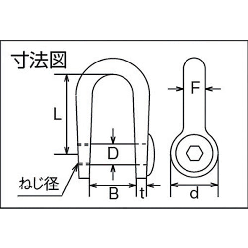TRUSCO 沈み半丸シャックル ステンレス製 6mm 2個入 TSHS-6 1 袋