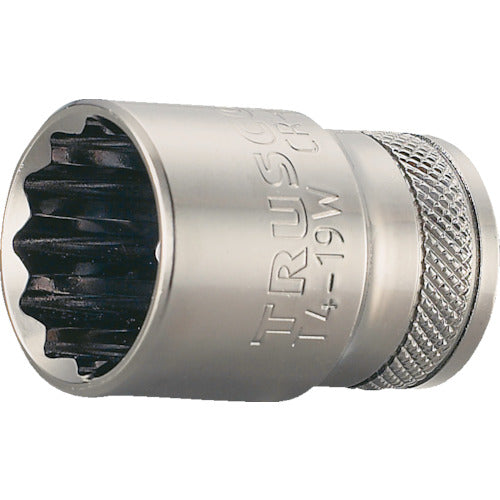 TRUSCO Socket, 12-sided type, 12.7 mm drive, 14 mm across flats, T4-14W, 1 pc