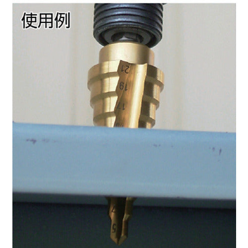 TRUSCO 六角軸電気設備用ステップドリル 2枚刃チタンコーティング 19mm NMS-19EG-H 1 本