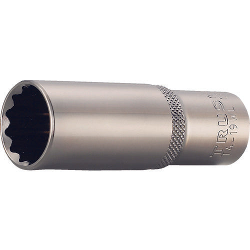 TRUSCO Deep Socket, 12-point Type, 12.7 mm Drive, 19 mm Opposite Sides, T4-19WL, 1 Piece
