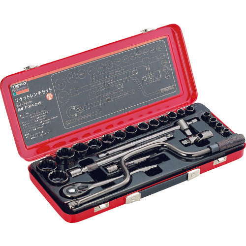 TRUSCO Socket Wrench Set, 12.7mm Drive, 24S, TSW4-24S 1 S