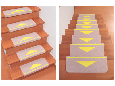 Foldable stair mat (15 pieces) / KD-80 Beige with triangular mark 1 set