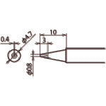 GUT Replacement Tip 0.8D (1pc = 1PK) RX-80HRT-0.8D 1pc