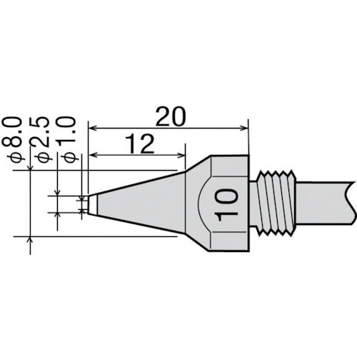 GUT Replacement nozzle tip φ1.0mm (1 piece = 1PK) TP-100N-10 1 piece