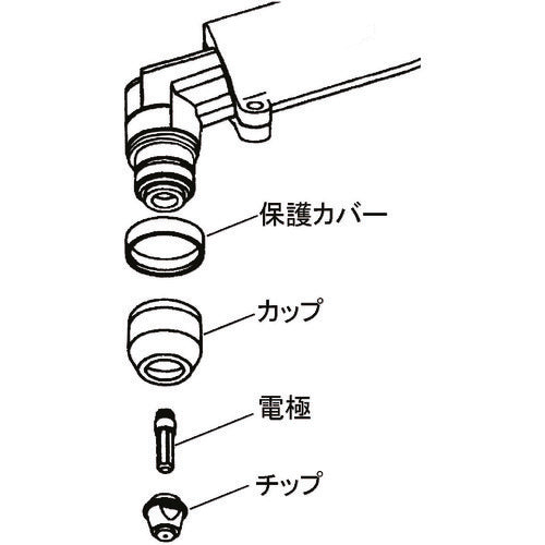 DAIHEN プラズマ切断用電極 15〜35A H705F05 1 個