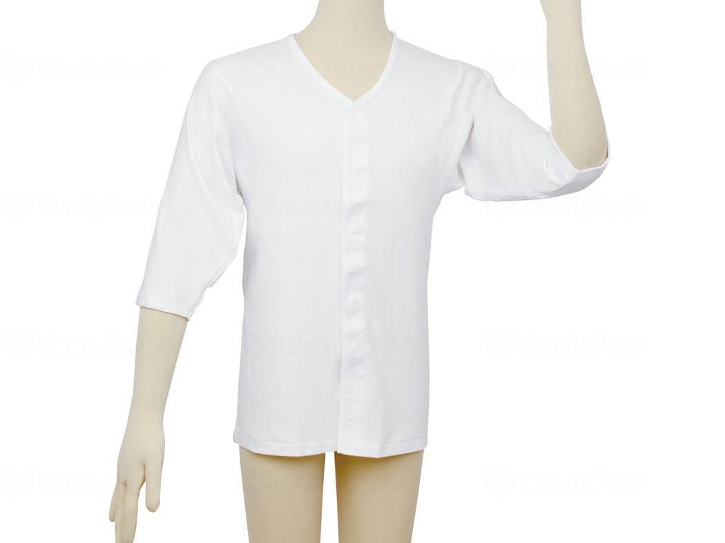 Kowa Seisakusho Teikobu One-touch Underwear, 3/4 Sleeves, Men's, White, M