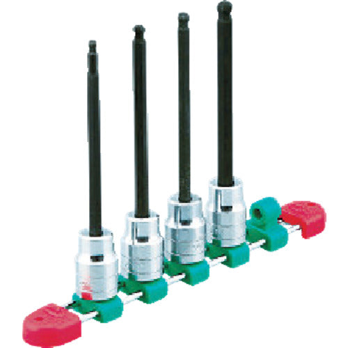 KTC 12.7 sq. Long Ball Point Hexagon Bit Socket Set 4-piece set TBT4L04BPH 1 S