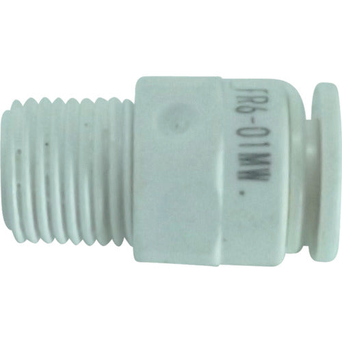 치요다 튜브 피팅 파이브 수지 메일 커넥터 W(흰색) 6mm·R1/8 FR6-01MW 1개