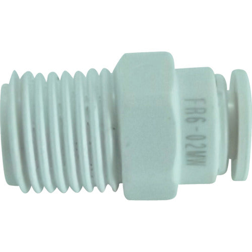 치요다 튜브 피팅 파이브 수지 메일 커넥터 W(흰색) 6mm·R1/4 FR6-02MW 1개