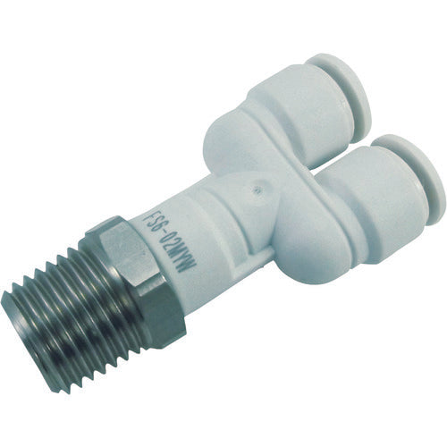 チヨダ ファイブSUSメイルブランチワイ 白 6mm・R1/4 FS6-02MYW 1 個