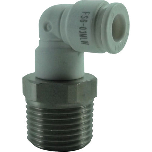 チヨダ ファイブSUSメイルエルボ 白 6mm・R3/8 FS6-03MLW 1 個