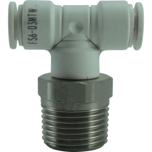 チヨダ ファイブSUSメイルブランチティ 白 6mm・R3/8 FS6-03MTW 1 個