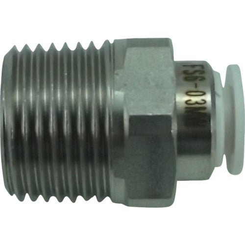 치요다 파이브 SUS 메일 커넥터 화이트 6mm·R3/8 FS6-03MW 1개