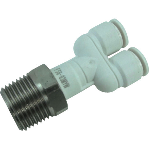 チヨダ ファイブSUSメイルブランチワイ 白 6mm・R3/8 FS6-03MYW 1 個