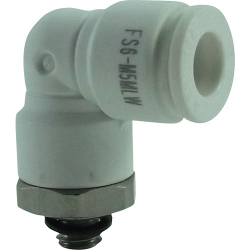 チヨダ ファイブSUSメイルエルボ 白 6mm・M5X0.8 FS6-M5MLW 1 個