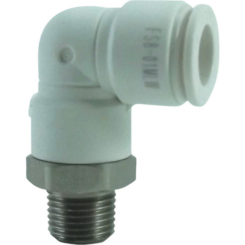 チヨダ ファイブSUSメイルエルボ 白 8mm・R1/8 FS8-01MLW 1 個