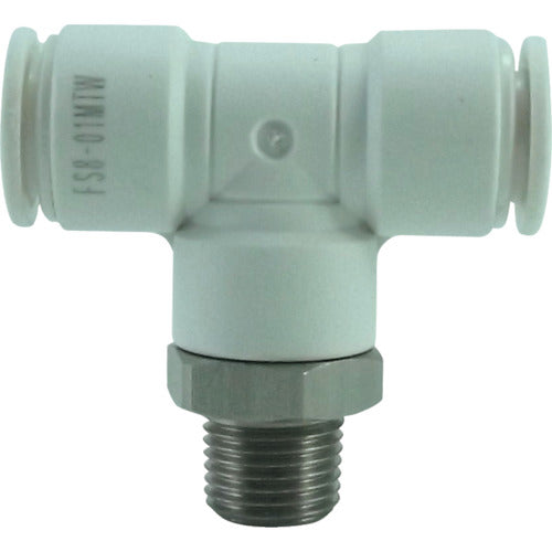 チヨダ ファイブSUSメイルブランチティ 白 8mm・R1/8 FS8-01MTW 1 個