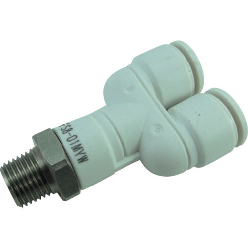 チヨダ ファイブSUSメイルブランチワイ 白 8mm・R1/8 FS8-01MYW 1 個