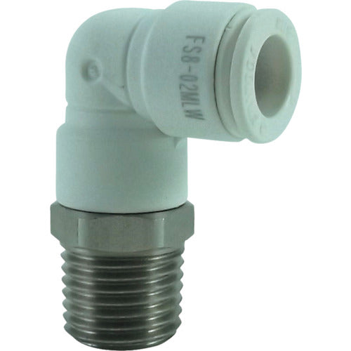 チヨダ ファイブSUSメイルエルボ 白 8mm・R1/4 FS8-02MLW 1 個