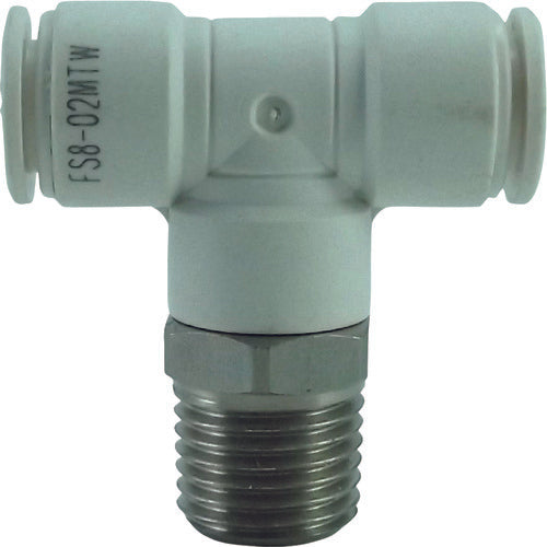 チヨダ ファイブSUSメイルブランチティ 白 8mm・R1/4 FS8-02MTW 1 個