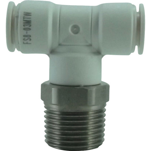 チヨダ ファイブSUSメイルブランチティ 白 8mm・R3/8 FS8-03MTW 1 個